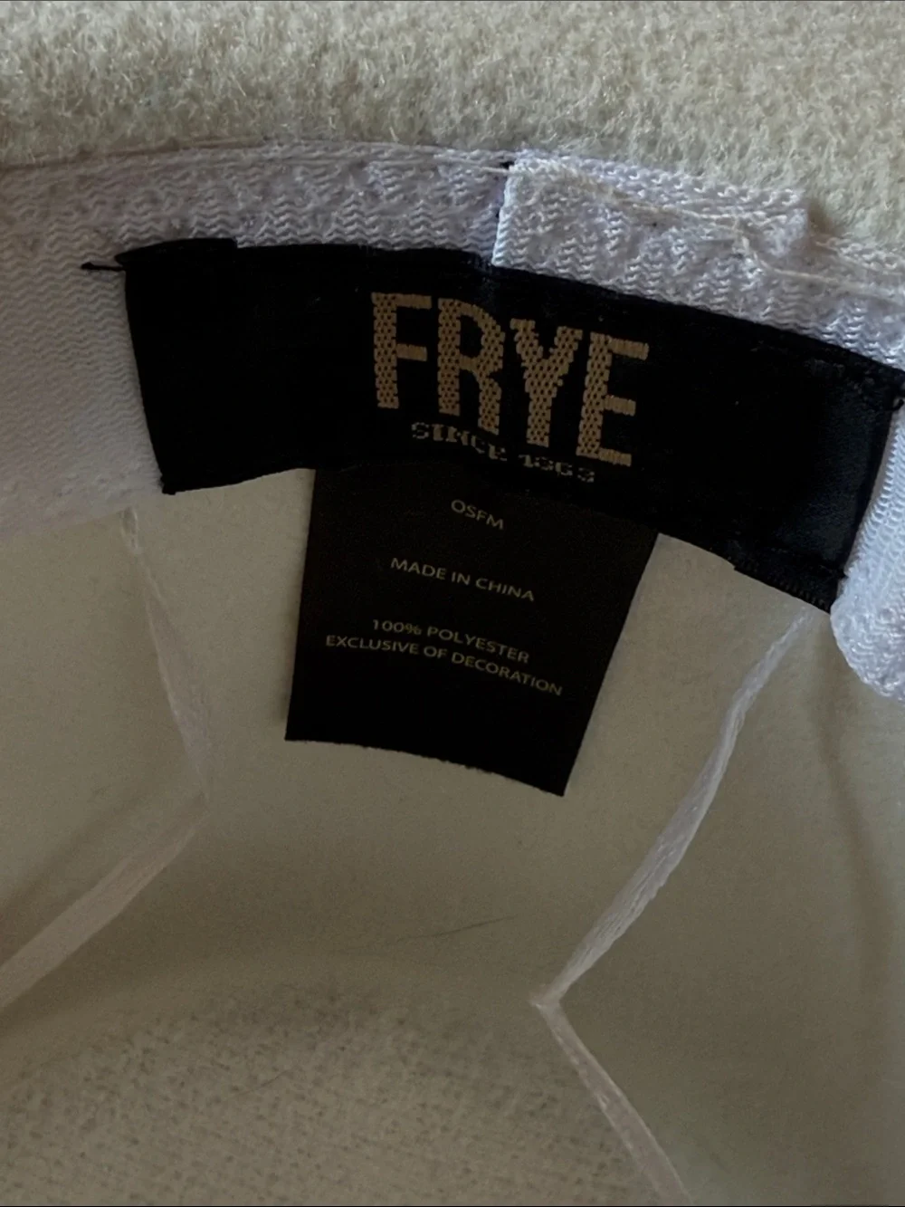 Frye Cream Wide-Brim Felt Hat with Brown Leather Band